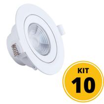 Kit 10 Spots de Embutir LED Redondo PP 7W 4000K - Startec