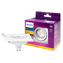 Kit 10 spots de led quadrado 5w bivolt base gu10 philips