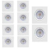 kit 10 Spots Led Embutir Quadrado 5W 6500K Luz Branca kit 10 Spots Led Embutir Quadrado 5W 6500K Luz Branca