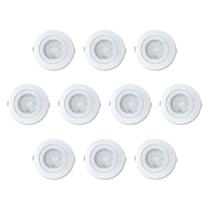 Kit 10 Spots Led Redondo De Embutir 5W Bivolt Luz Amarela