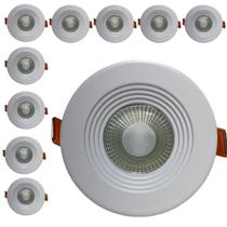 Kit 10 Spots Led Redondo De Embutir De 5w C/ Luz Branco Frio