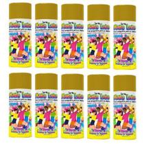 Kit 10 Spray Dourado Para Cabelos Lavável Carnaval Festa