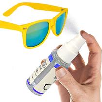 Kit 10 Spray Limpa Lente Armação Óculos Grau Solar Tv Televisão Câmera Lap líquido espirrar limpeza paninho antiembaçante sol compatível ray ban leitu