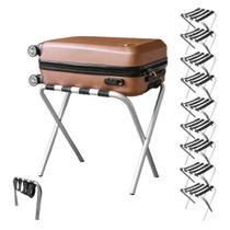 Kit 10 Suporte De Mala Alumínio Para Hotel Pousada Bagagem Maleiro Dobrável - AMZ Kit 10 Suporte De Mala Alumínio Para Hotel Pousada Bagagem Maleiro Dobrável - AMZ