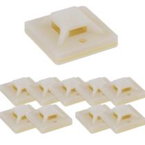 Kit 10 suporte fixação de cabos tm20 pt plast. c/ dupla face