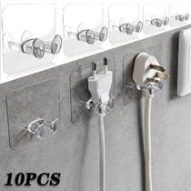 Kit 10 Suporte Gancho Adesivo Para Cabos Objetos Multiuso