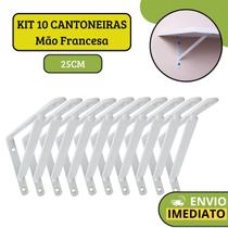 Kit 10 Suporte Mão Francesa Cantoneira Para Sustentar Prateleira 30cm Kit 10 Suporte Mão Francesa Cantoneira Para Sustentar Prateleira 30cm