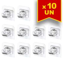 Kit 10 Suportes Adesivos para varão de cortina multiuso