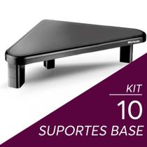Kit 10 suportes base para monitor multilaser triangular preto