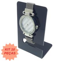 Kit 10 Suportes Expositores Para Relógio Pulso Vitrine Preto
