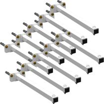 KIT 10 Suportes Haste De Refletor Led Parede Fachada Banner Base Reta 70 Cm KIT 10 Suportes Haste De Refletor Led Parede Fachada Banner Base Reta 70 Cm