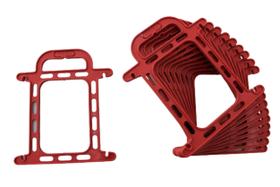 Kit 10 Suportes Para Enrolar Cabos Extensão V-05 Vermelho