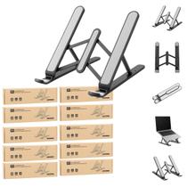Kit 10 Suportes para Notebook Preto com Design Ergonômico e Nota Fiscal Garantida para Empresa