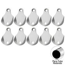 Kit 10 Suportes Para Tubo Cabideiro Lateral Redondo Cromado Multiuso Guarda Roupa Closet Armário Quarto