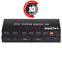 Kit 10 Switch HDMI 4x2 com Controle - 2K, 4K, 3D e Full HD