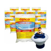 Kit 10 Tablete Pastilha Pedra Cl Estabilizado Genco + Clorador Médio Kit 10 Tablete Pastilha Pedra Cl Estabilizado Genco + Clorador Médio