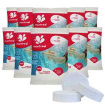kit 10 Tablete tripla ação montreal pastilha pedra piscina