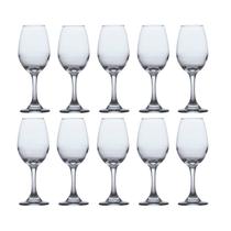 Kit 10 Taça de Vidro Resistente Vinho Tinto Agua 365ml Luxo