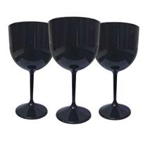 Kit 10 Taças de Gin Acrílico Solido Preto 450ml p/ Festas Eventos Casamentos Aniversários Decoração Kit 10 Taças de Gin Acrílico Solido Preto 450ml p/ Festas Eventos Casamentos Aniversários Decoração