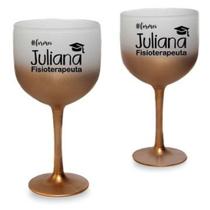 Kit 10 taças de gin personalizadas jateada degadê formatura Kit 10 taças de gin personalizadas jateada degadê formatura