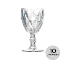 Kit 10 Taças de Vidro para Água Diamante Transparente EmCasaTem 340ml Kit 10 Taças de Vidro para Água Diamante Transparente EmCasaTem 340ml