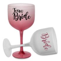 Kit 10 Taças Degrade Team Bride Despedida Solteira Kit 10 Taças Degrade Team Bride Despedida Solteira