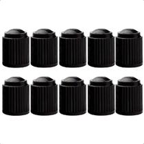 Kit 10 Tampa Tampinha Preta Para Válvula Bico Pneu Carro Moto Bike Bicicleta Plástico