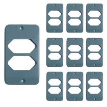 KIT 10 Tampa Tomada Hexagonal Dupla Condulete 1/2 3/4 Cinza