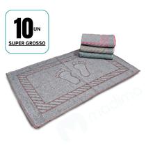 Kit 10 Tapete de Banheiro Piso Felpudo Atoalhado Super Grosso Pezinho 600gr/m²