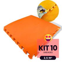 Kit 10 Tapete EVA Infantil 2,5m² Tatame 50x50cm 10mm Bebe Criança Brinquedoteca Yoga Atividades Físicas Interativo