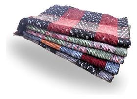 Kit 10 Tapete Xadrez Artesanal Malha Retalho Porta Cozinha