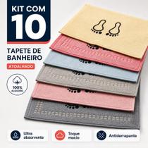 Kit 10 Tapetes De Banheiro Atoalhado Pezinho Piso Luxo Atoalhado 100% Algodão Premium 45x60cm Kit 10 Tapetes De Banheiro Atoalhado Pezinho Piso Luxo Atoalhado 100% Algodão Premium 45x60cm