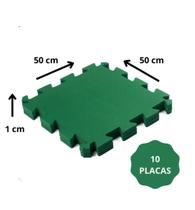 KIT 10 TATAMES EVA 50x50 10mm VERDE ESCURO