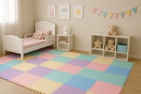 Kit 10 Tatames Tapete EVA 10mm 50x50x1cm Candy Color Premium