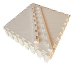 Kit 10 Tatames Tapetes EVA 50x50x2cm 20mm Creme Bege