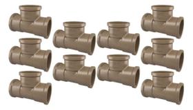 Kit 10 Te Soldável Pvc Marrom 25mm Água Fria 3/4'' Fortlev Kit 10 Te Soldável Pvc Marrom 25mm Água Fria 3/4'' Fortlev