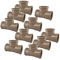 Kit 10 te soldavel pvc marrom lll 25mm 3/4 fortlev Kit 10 te soldavel pvc marrom lll 25mm 3/4 fortlev
