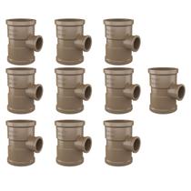 Kit 10 Te Soldável Redução Marrom Água Fria 50x32mm Kit 10 Te Soldável Redução Marrom Água Fria 50x32mm