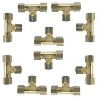 Kit 10 te tee latao compressão 5/16 anilha tubo cobre Kit 10 te tee latao compressão 5/16 anilha tubo cobre