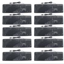 Kit 10 Teclado Usb Standard Abnt2 Para Escritório Escola Pdv