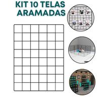 Kit 10 Telas Aramada 30x40cm Exposição de Produtos Organização Loja Quarto Escritório