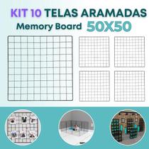 Kit 10 Telas Aramada 50x50cm Organização de Acessórios Painel Decorativo Mural Inspiração