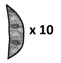 Kit 10 Telas Base Para Confecção De Aplique Tic Tac renda preta