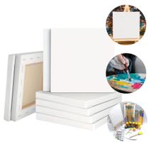 Kit 10 Telas Para Pintura Para Tinta A Óleo Ou Aquarela 20cmx20cm