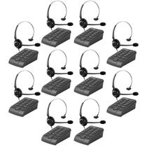 Kit 10 Telefone headset HSB 50 com base discadora Intelbras