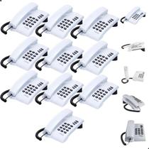 Kit 10 Telefones com Fio Intelbras Pleno Resistentes e Práticos para Escritório Empresa Hotel