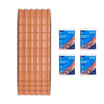 Kit 10 Telha Afort Pvc Plan 2.42X88 Terra Cota+4 kit Fixação