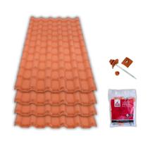 Kit 10 Telha Nortelit Pvc Plan 2.41X0.88 + 3 Kit Fixação