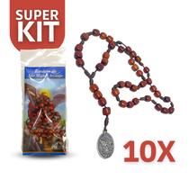 Kit 10 Terço Rosário de São Miguel Arcanjo Atacado Revenda - Divinário