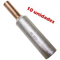 Kit 10 Terminal Pino Bimetálico de Compressão para Cabo de Alumínio de 35mm Kit 10 Terminal Pino Bimetálico de Compressão para Cabo de Alumínio de 35mm